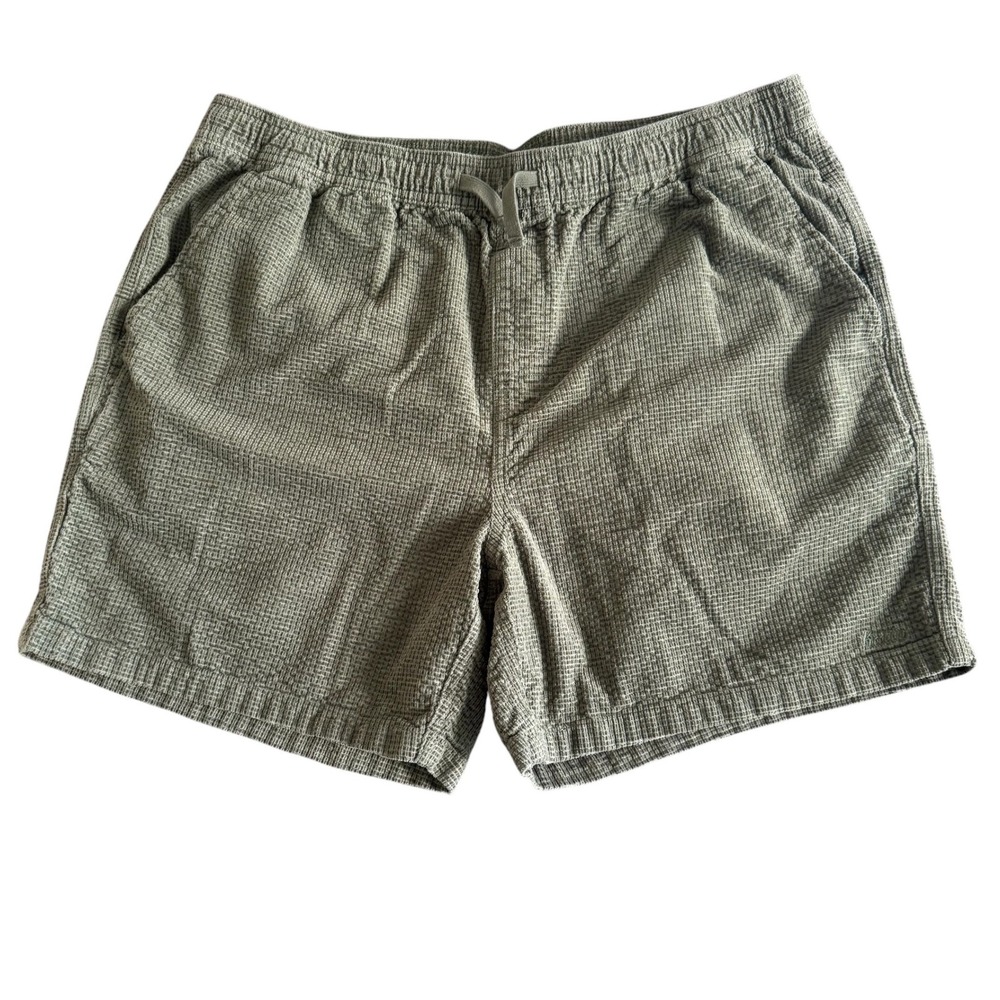 Katin XL 5in Green Waffle Corduroy Elastic Waist Drawstring Men's Ward Shorts